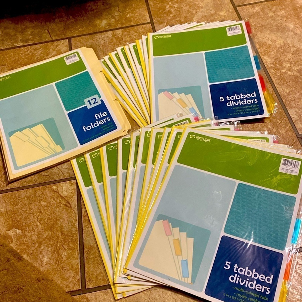 Tab Divider /File Folder Bundle Reinforced NWT Office/School Supplies Teacher